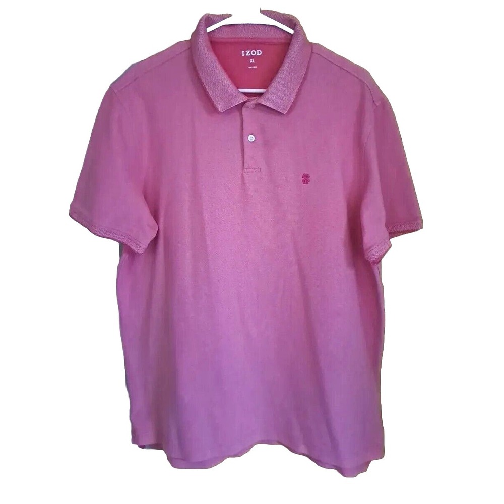 Izod Mens XL Pink Golf Polo Logo Lightweight Short Sleeve Casual Pre-owned‎